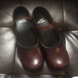 Dansko Mary Jane clogs.